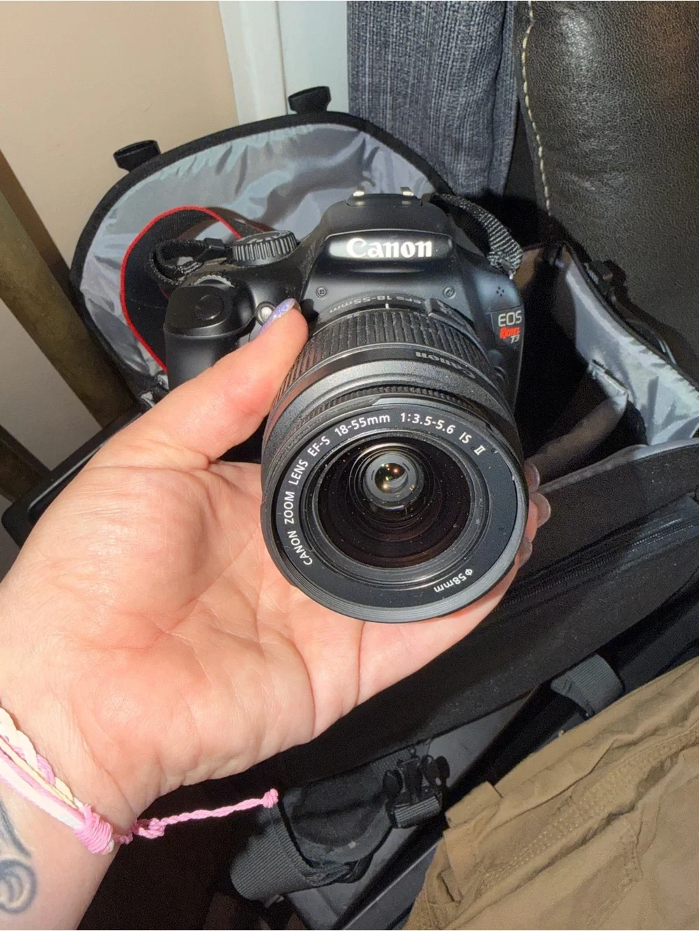 Canon Black DSLR with 18-55mm Zoom Lens